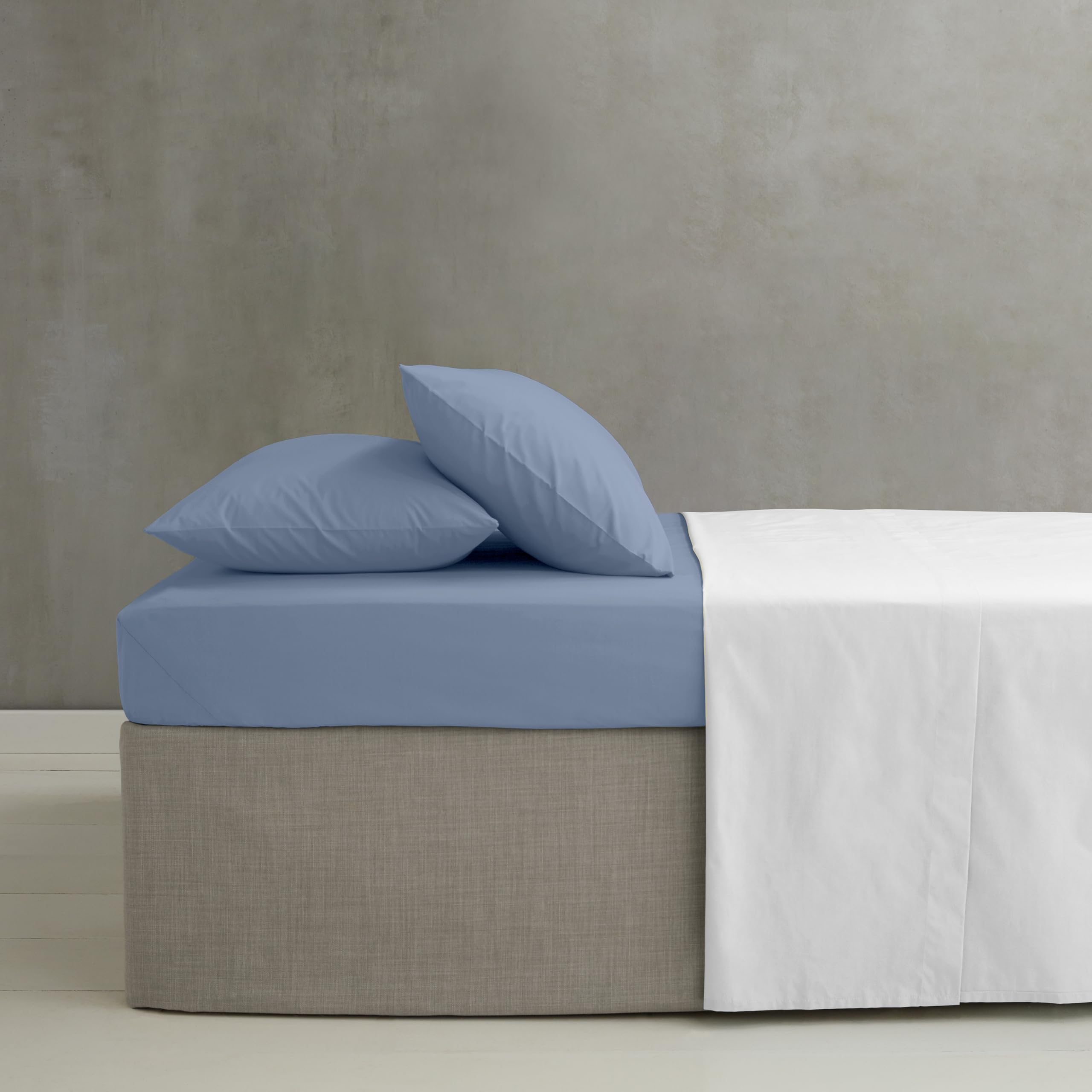 Catherine Lansfield Easy Iron Percale Combed King Extra Deep Fitted Sheet Blue