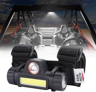 KEMIMOTO UTV Dome Light Roll Bar Cage Mount USB Rechargeable 1-Pack | UTV Interior Lights Two Light Modes Compatible with Polaris RZR Can Am X3 ATV Golf Cart Boat for 1.5 in-2.0 in Roll Cage
