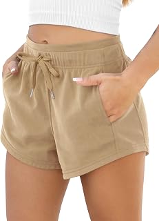 ODODOS Women's Sweat Shorts with Pockets Cotton French Terry Drawstring Summer Workout Casual Lounge Shorts