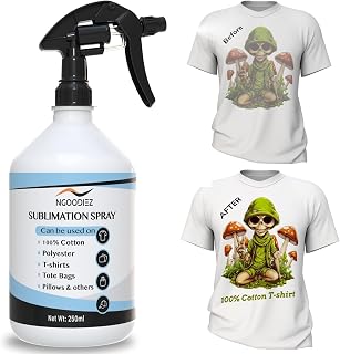 NGOODIEZ Sublimation Spray for Cotton Shirts and Polyester Fabric, 250ml | Quick Dry, Anti Fade, Washable | Ready to Use, No Mixing | Step by Step Guide Included