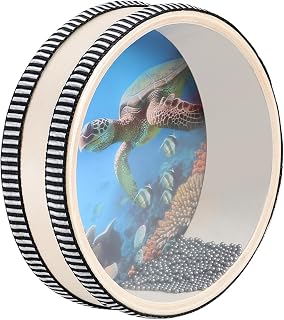EASTROCK 6 Inch Wave Bead Ocean Drum with Hardwood Shell, Natural Color | Sea Sound Drum, Sound-Healing Ocean Percussion Instruments for Meditation, Relaxation