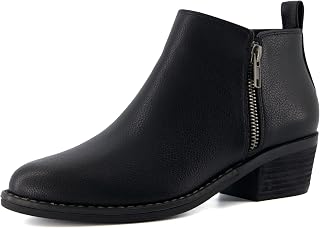 CUSHIONAIRE Women's Taco Ankle Boots - Memory Foam Comfort Side Zip Vegan Suede Casual Ankle Boots for Women Wide Available