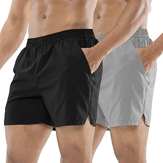 MIER Men's 5 Inch Running Shorts Quick Dry Outdoor Sports Workout Summer with Pockets Lightweight Breathable