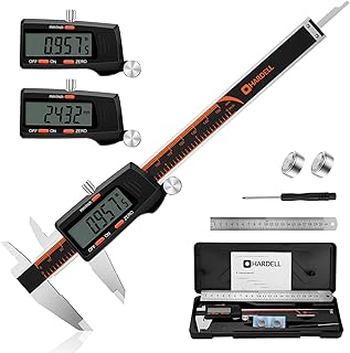 HARDELL Digital Vernier Caliper, 6 Inch Stainless Steel Caliper Measuring Tool with Large LCD Screen, Electronic Vernier Caliper Micrometer (6 inch/150mm)