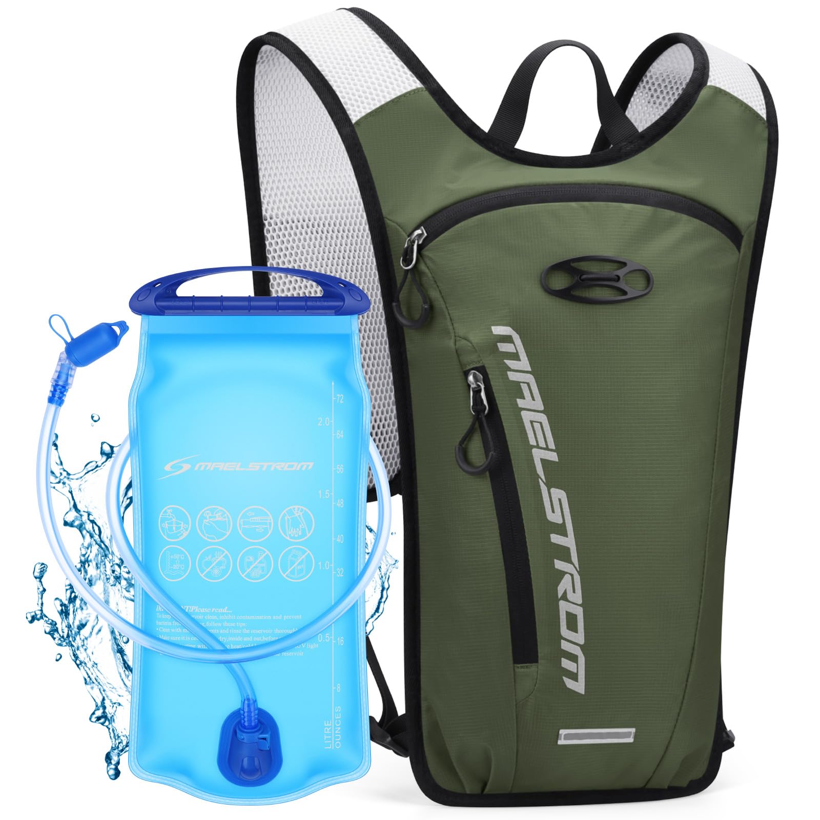 Maelstrom Hydration Backpack with 2L Water Bladder,Lightweight Running Vest