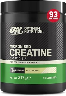 Optimum Nutrition Micronised Creatine Monohydrate Powder, 317g | Unflavoured, 93 Servings, Supplement to Support Muscle Strength & Power, Pre and Post Workout