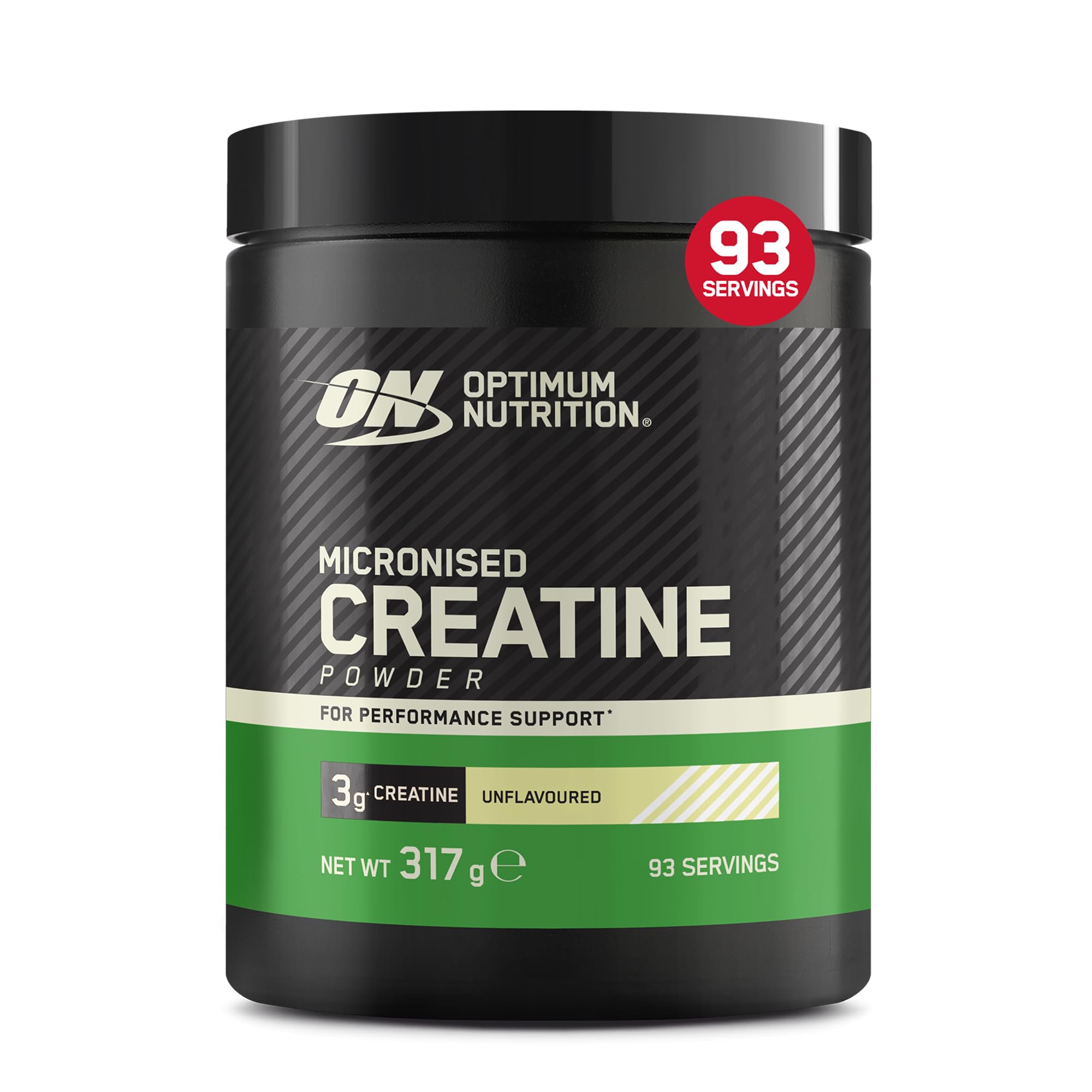 Optimum Nutrition Micronised Creatine Monohydrate Powder, 317g | Unflavoured, 93