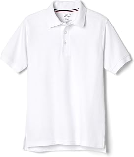 French Toast Kids' Pique Polo (Standard & Husky) | Straight from shoulder to waist; No logo - school uniform ready; Fade & Shrink Resistant shirt for boys and girls