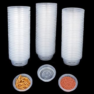 MRTIOO Lizard Crested Gecko Food Water Feeding Cups, 100 pcs, 0.5oz | Reptile Feeder Bowls, for Lizard and Other Small Pet Ledge Accessories Supplies