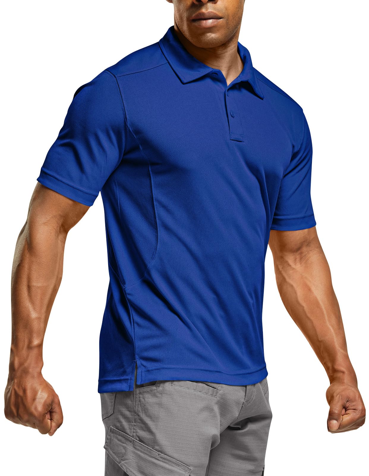CQR Men's Quick Dry Tactical Polo Shirt, Lightweight Breathable Performance Polo