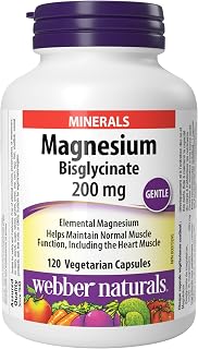 Webber Naturals Magnesium Bisglycinate 200 mg, 120 Capsules | Supports Bone and Muscle Functions, Vegan