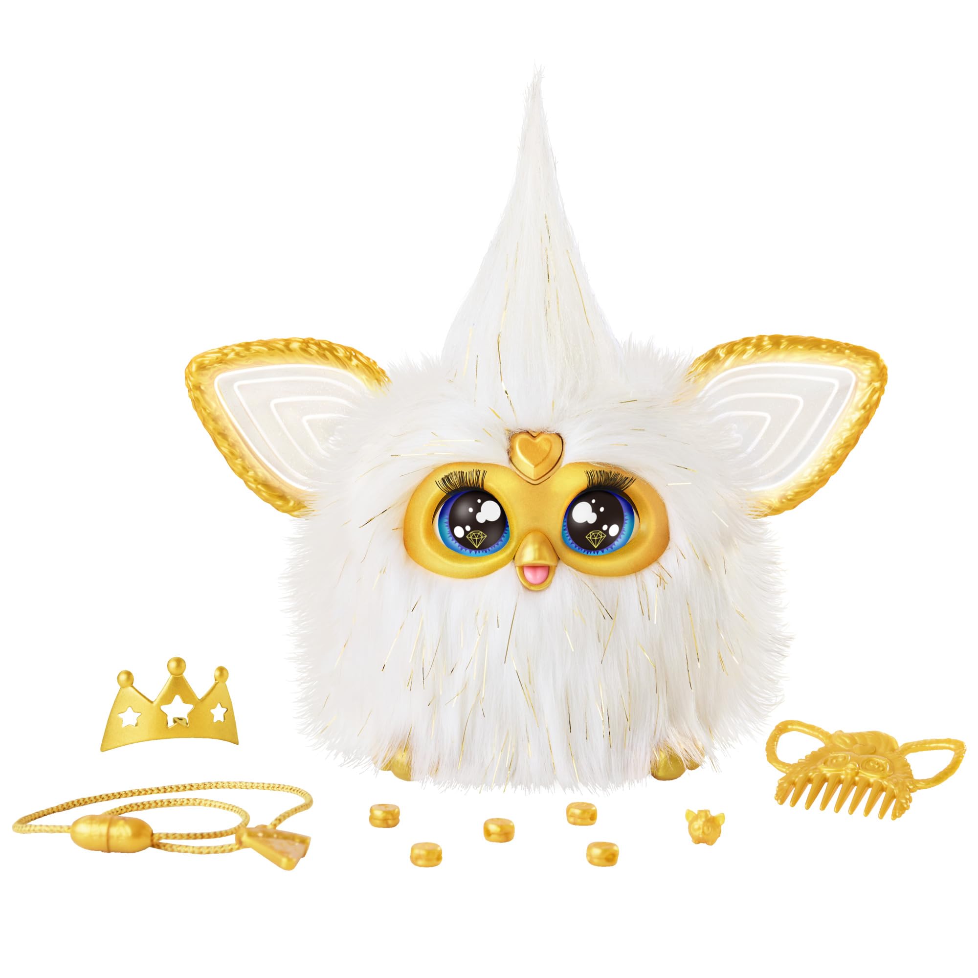 Furby Gold Glam Interactive Plush Toys for 6 Year Old Girls & Boys & Up, Voice A