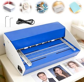 FASDRESS 3-in-1 Electric Creasing Machine, 460mm Folding Paper Creasing Perforating Maker with Scale Ruler for Photos Documents Menus Envelopes Note, Heavy Duty Metal Paper Creaser Scorer