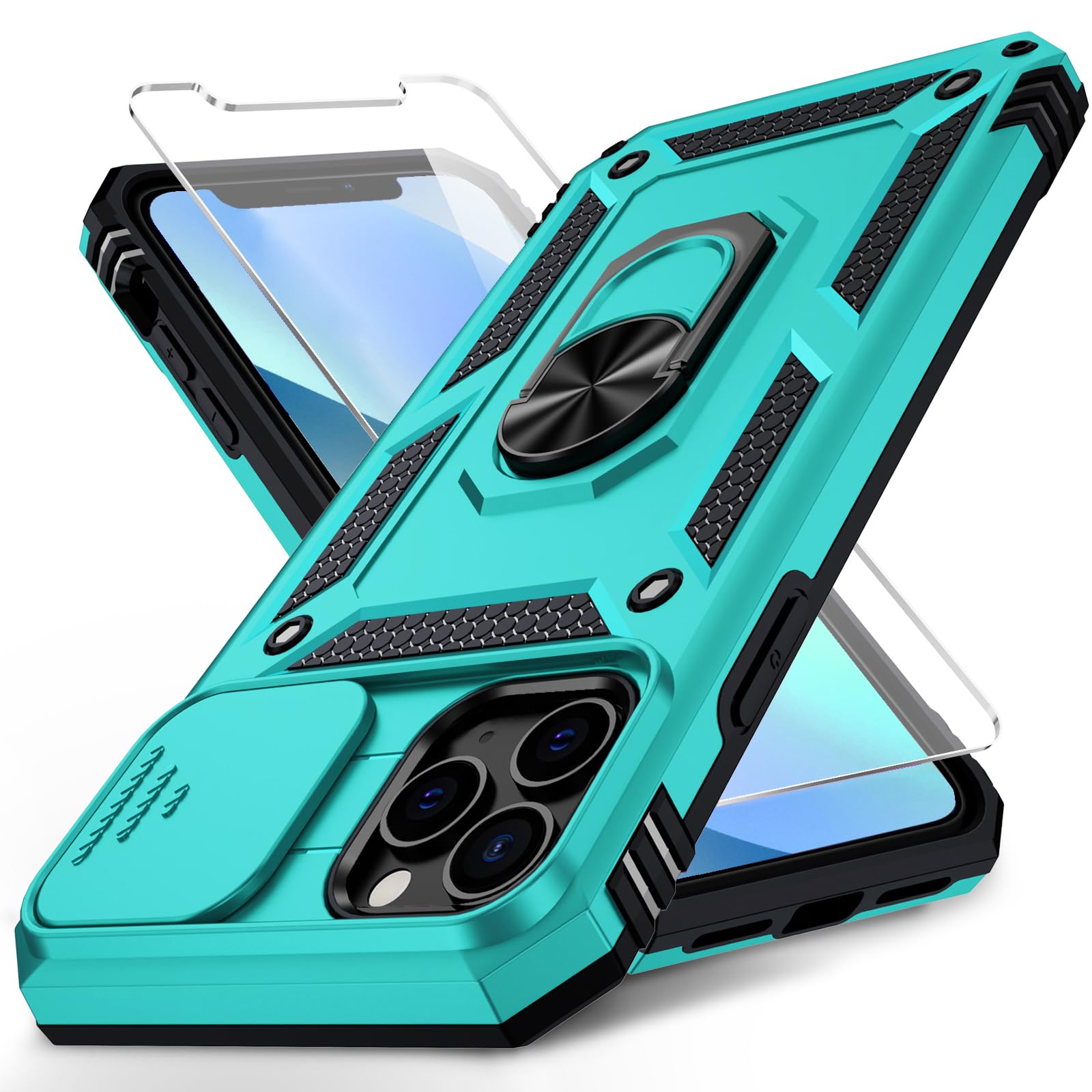 for iPhone 11 Pro Case with Camera Lens Cover HD Screen Protector, 10 FT Militar