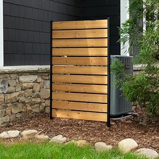 Enclo Concord Privacy Screen, Cedar Wood DIY No Dig Kit | 5ftH x 3.2ftW, Pre-Stained, 1 Panel, Hide Trash Cans, EC18022