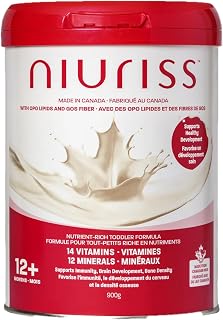 Niuriss Toddler Formula, 12-36 months, 900g | 27 micronutrients, OPO Lipids and GOS fiber, Made in Canada from Canadian milk, Certified Kosher and Halal