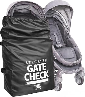 J.L. Childress Gate Check Travel Bag for Single &amp; Double Strollers, Black | AirTag compatible Gate Check Bag keeps strollers clean, protected &amp; easy to identify when airport gate checking