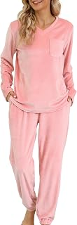 Vlazom Women's Pyjamas Winter Fleece Pajamas Sets Sleepwear