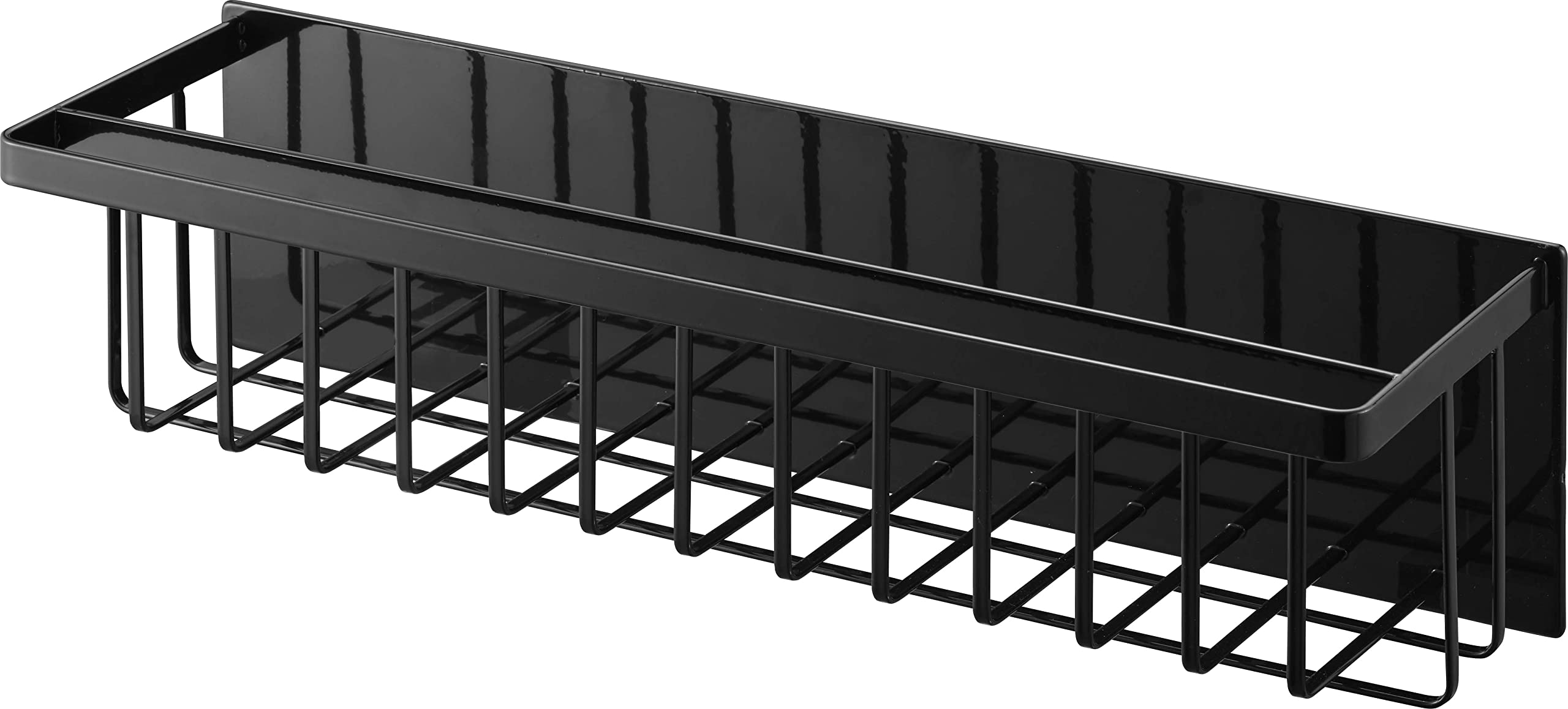 Yamazaki 3770 Magnetic Bathroom Basket, Wide, Black, Approx. W 17.5 x D 4.8 x H 