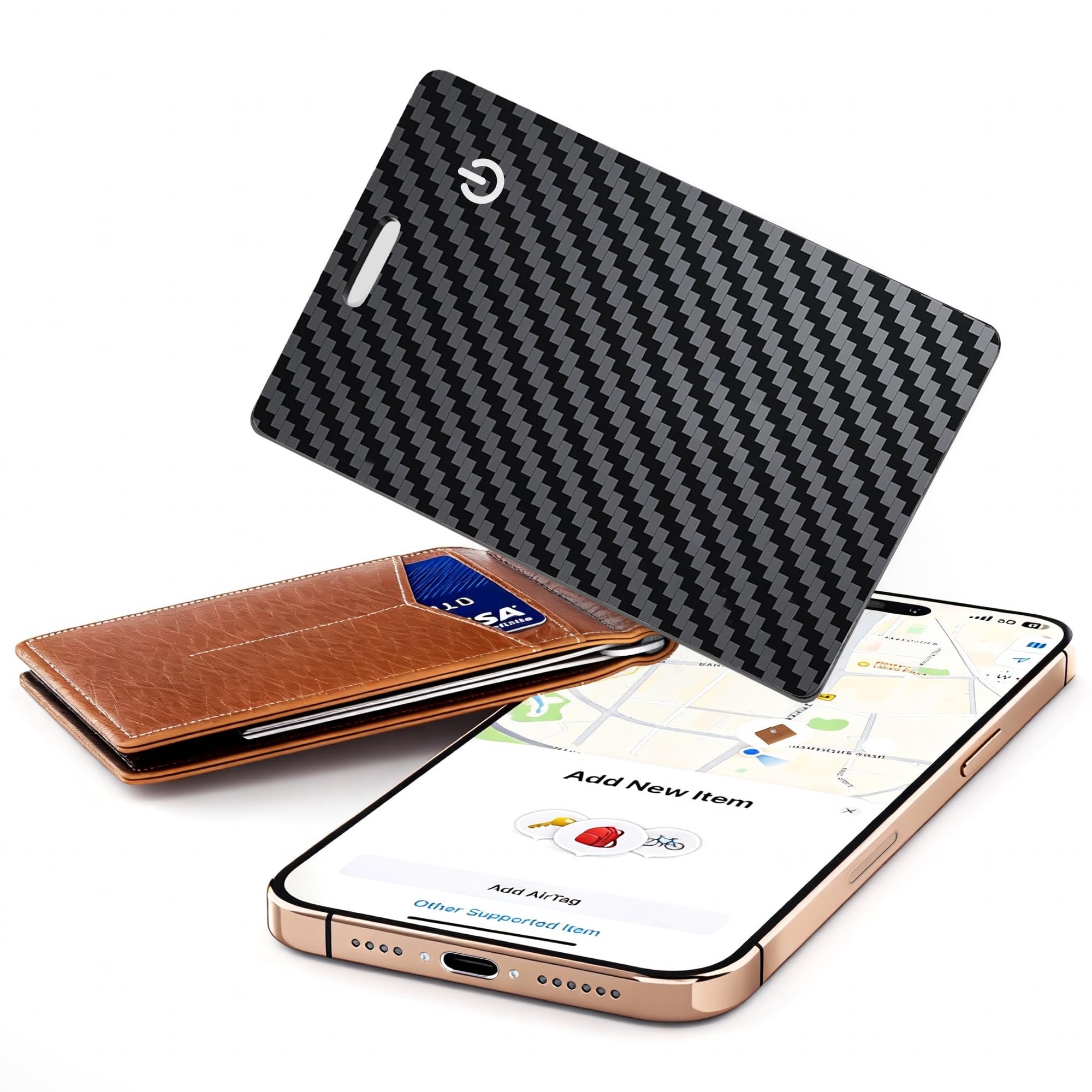 [Apple MFi Certified] Wallet Tracker Card with Apple Find My (iOS Only) Recharge