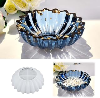 WIKIMO Resin Molds for Bowl, Silicone Flower Tray Mold | 5.24 x 1.65 in Epoxy Resin Molds for jewelry, trinkets and candles; flexible silicone releases cleanly and can be reused