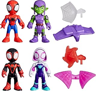 SPIDEY AND HIS AMAZING FRIENDS Marvel Web-Slinging Adventure Set, Spider-Man Action Figures