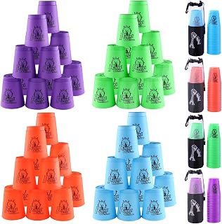 48pcs Sport Stacking Cups, Atarvana Quick Stacking Cups Set with Carry Bag Speed Training Games for Travel Party Challenge Competition Gift for Teens and Adults