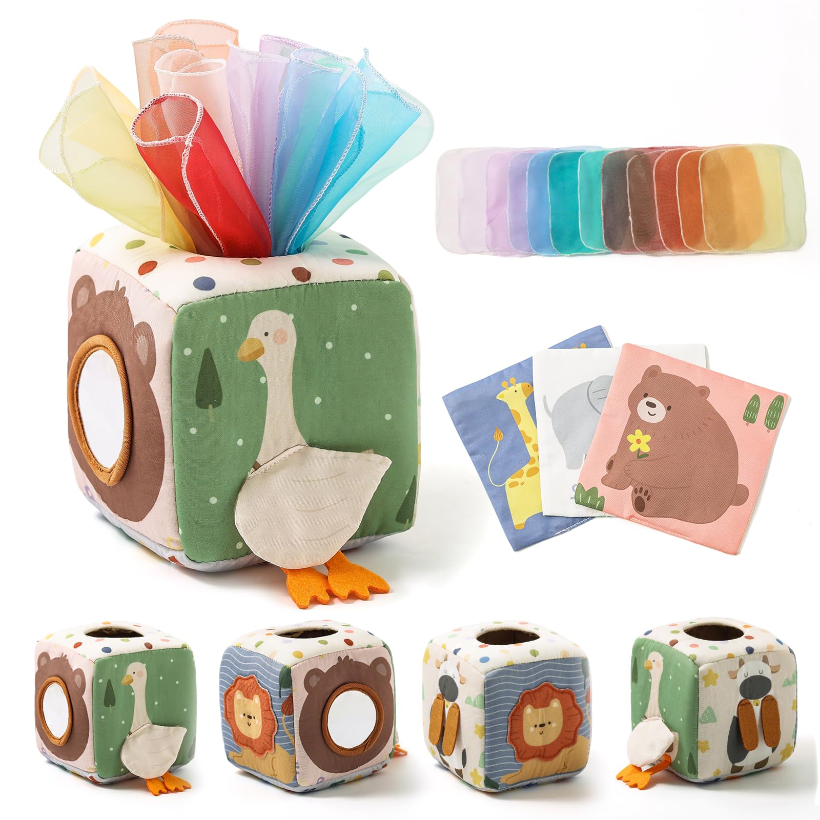 Youuys Baby Tissue Box Toy for Babies 6-12 Months, Montessori Sensory Toys for 1