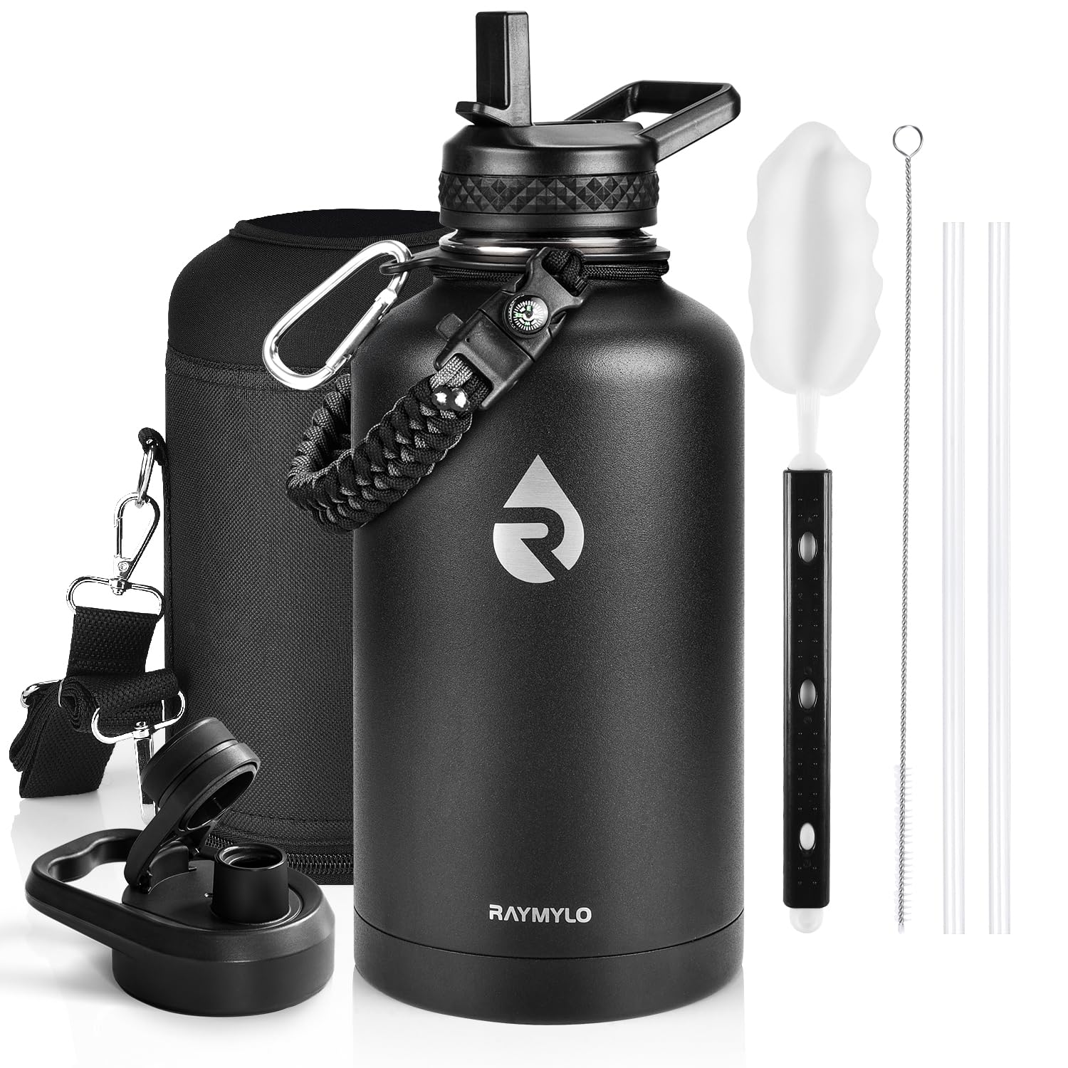 RAYMYLO Insulated Water Bottle 64 oz, Triple Wall Vacuum Stainless Steel | (Cold