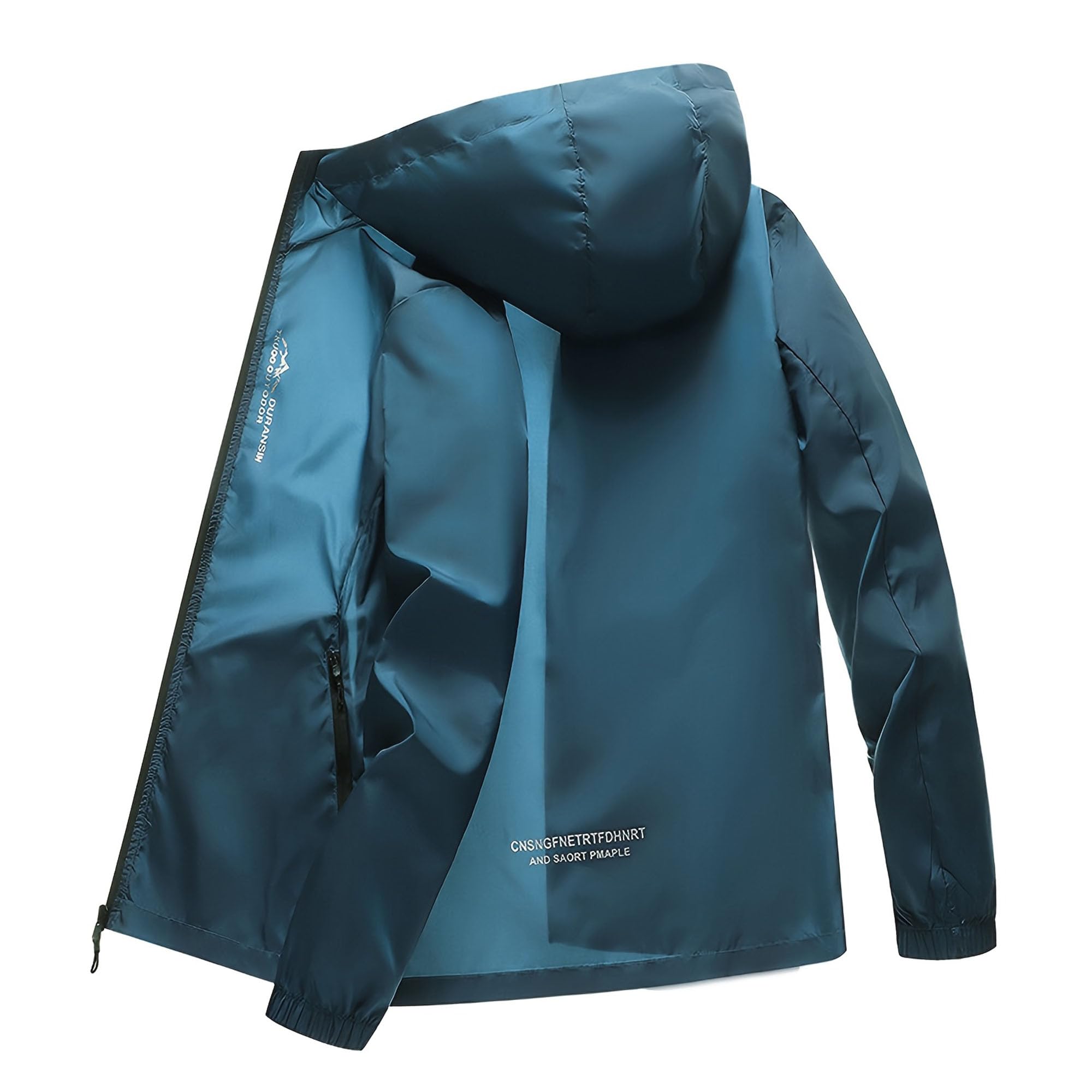 Mens Ultra Thin Hooded Windbreaker - Light Beige Breathable Outdoor Jacket