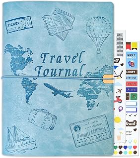 Tolivip Travel Journal for Women Men and Couples, Leather Travel Notebook | Refillable Travel Planner Diary with Prompts, Travel Memory Book & Adventure Book