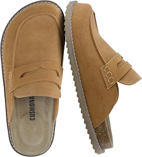 CUSHIONAIRE Zola Women's Penny Clog Mule - Suede slip-on with memory foam, cork footbed and flexible outsole