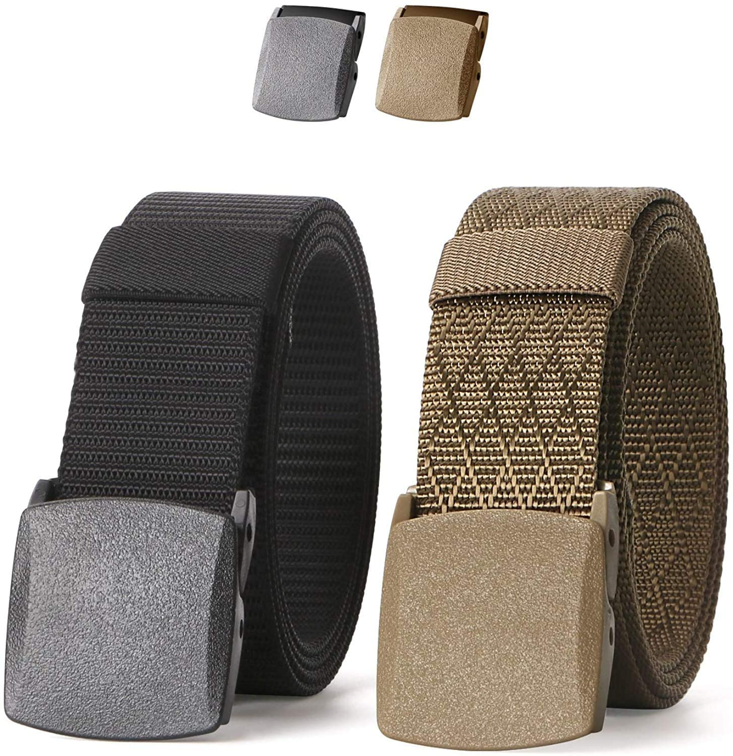 JASGOOD Cintura tattica militare da uomo, in nylon, confezione da 2, in tela, co