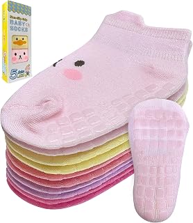 Simply Kids Toddler Socks with Grippers (9 Pair) for 0 Months - 7 Years Old I Ankle Baby Socks Chaussette Enfant