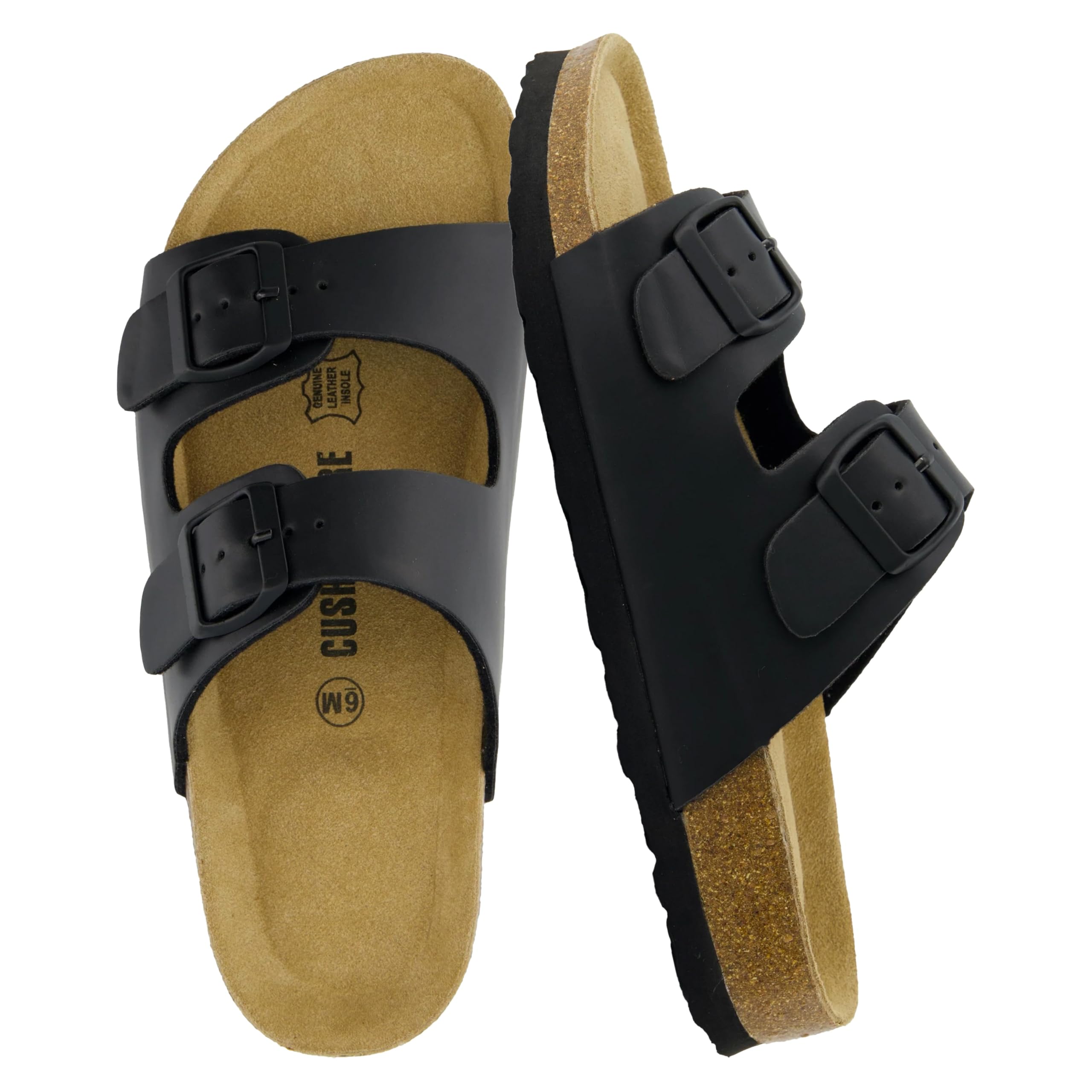 CUSHIONAIRE Lane Cork Footbed Sandal for Women with + Comfort