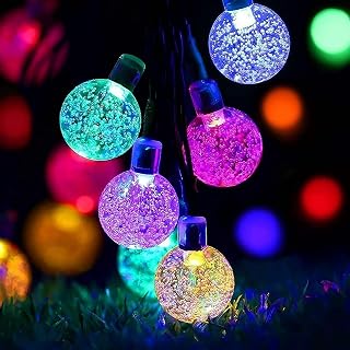 Lezonic Solar Fairy Lights Outdoor Waterproof, 50LED Solar Garden Lights | 8 Mode 7M/23Ft Indoor/Outdoor String Lights for Garden Patio Yard Home Christmas Parties Wedding(Multi-Coloured)