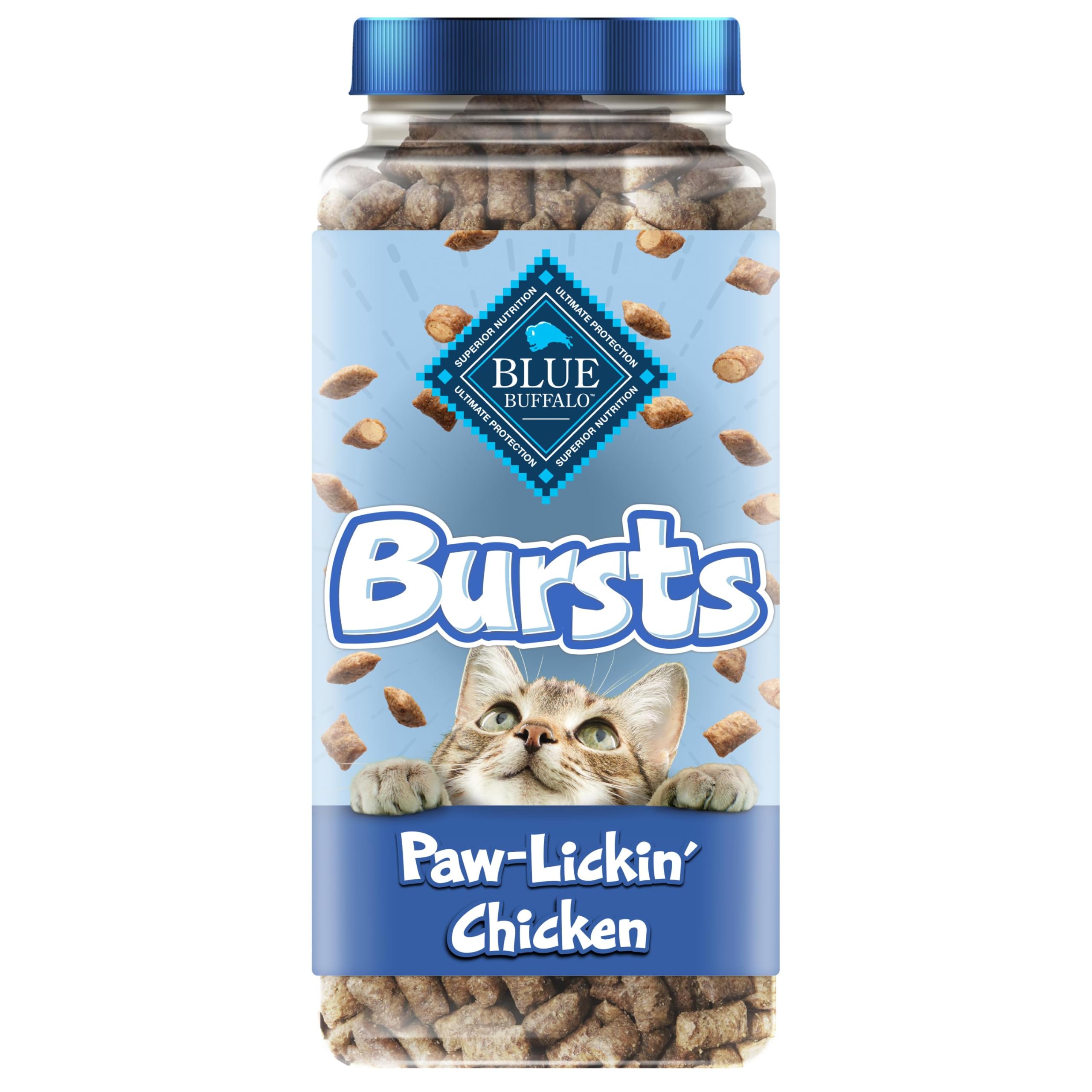 Blue Buffalo Bursts Chicken Crunchy & Creamy Cat Treats, 12 oz | Real Chicken Fi
