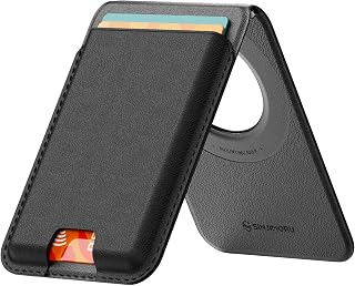 Sinjimoru Magnetic Wallet Stand for MagSafe, 3-Card Holder, Black