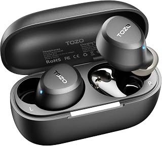 TOZO A1 Wireless Earbuds Bluetooth 5.3 Light Weight in Ear Headphones | IPX5 Waterproof,2 Mics for AI Calls,Immersive Premium Sound Bass Headset with Charging Case,32 EQ via App Black