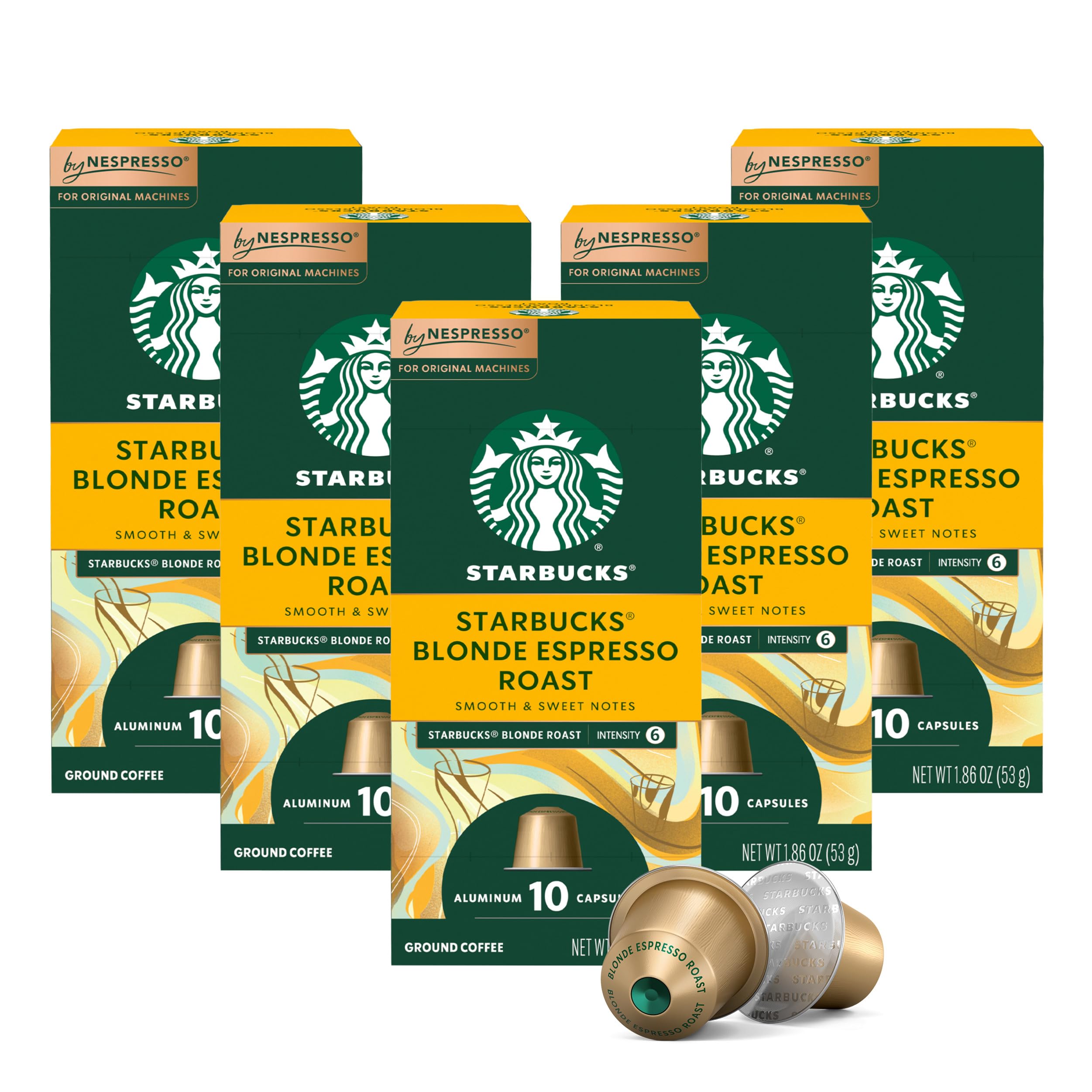 Starbucks by Nespresso Original, Blonde Roast Espresso 50-count | Blonde Roast C