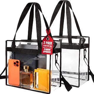 Handy Laundry Clear Bag 12x6x12 Stadium Approved Tote, Zipper Strap | PVC Clear Stadium Tote, Zipper Top, Shoulder Straps, 12x6x12 Meets Tournament Guidelines, for Concerts Work Sports
