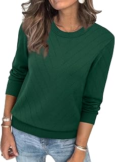 Sampeel Maglioni da donna a girocollo a maniche lunghe in maglia morbida pullover maglioni accoglienti camicie casual eleganti abbigliamento alla moda