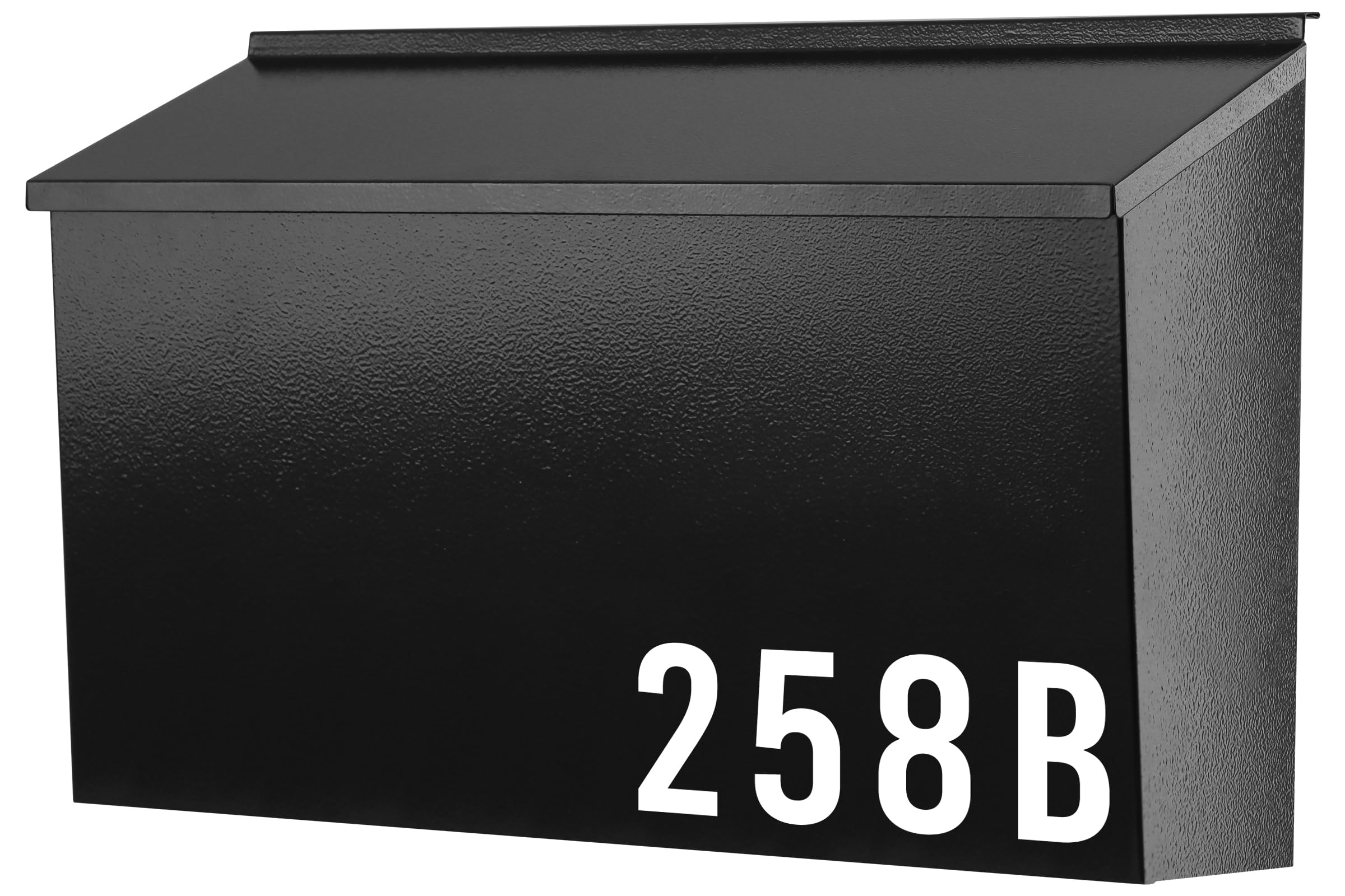 KYODOLED Large Wall Mount Mailboxes for Outside, Galvanized Steel, Black | No Lo