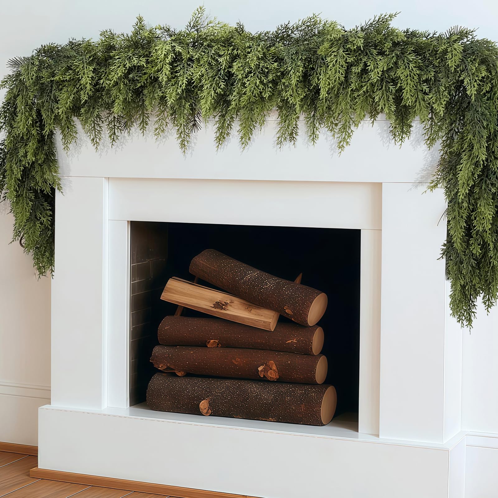 LVZHIYUAN 2 Pcs 6FT Christmas Garland,Real Touch Cedar Garland | Soft & Full Art