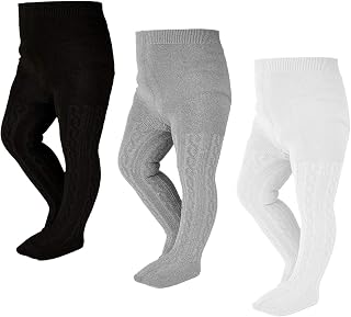 EPEIUS Baby Girl Tights Thick Cable Knit Leggings Stockings Cotton Pantyhose for Newborn Infant Toddler 3/4/5/6 Pack