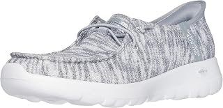 Skechers Women's Go Walk Joy Idalis Hands Free Slip-ins Sneaker, Light Gray, 8