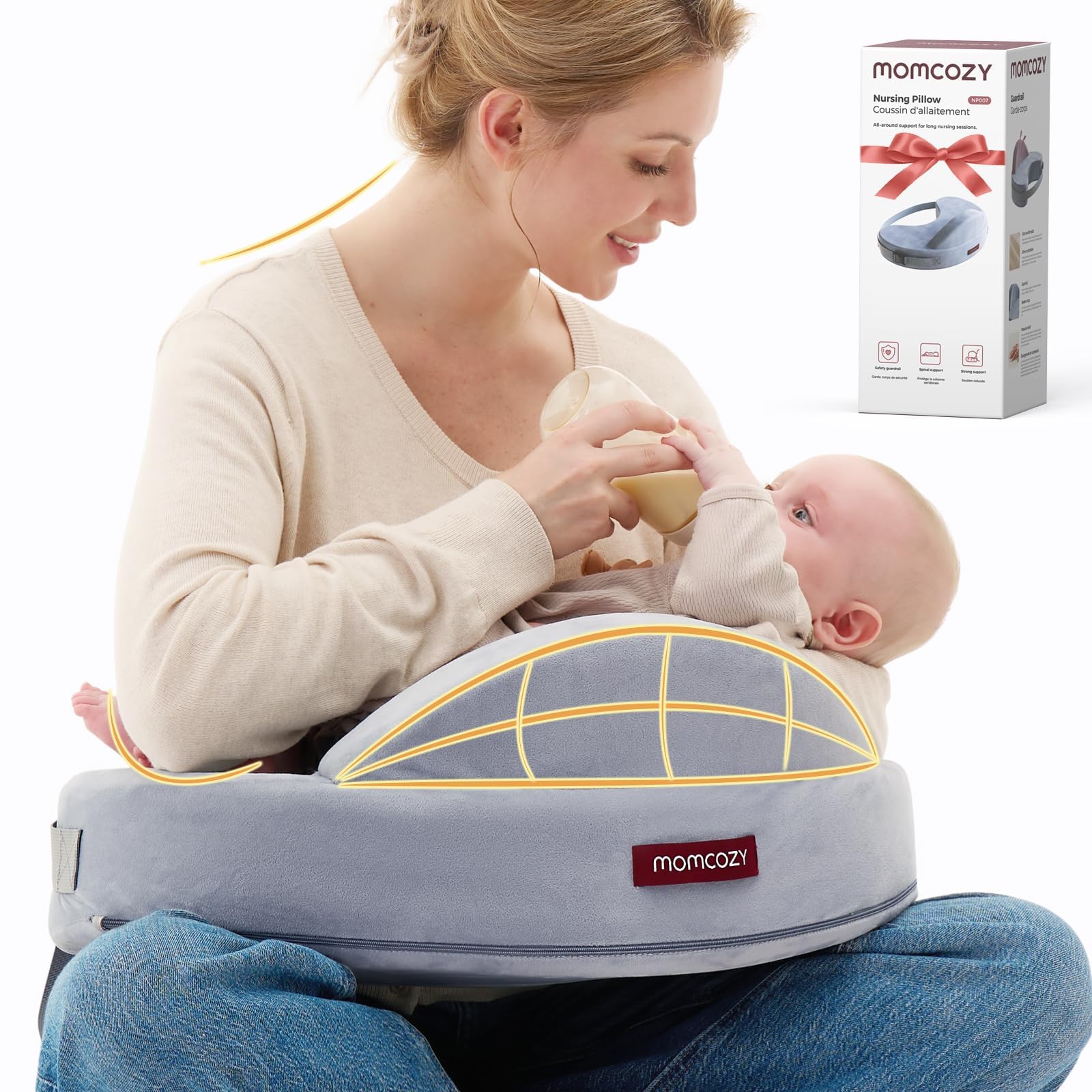 Momcozy Cozylite Nursing Pillow for Breastfeeding - Supportive Memory Foam | Inn