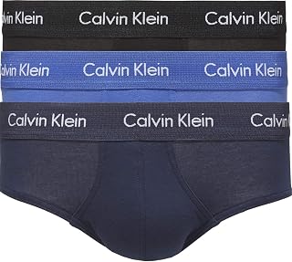 Calvin Klein Pack de 3 Calzoncillos Hip Brief para Hombre Algodón Elástico