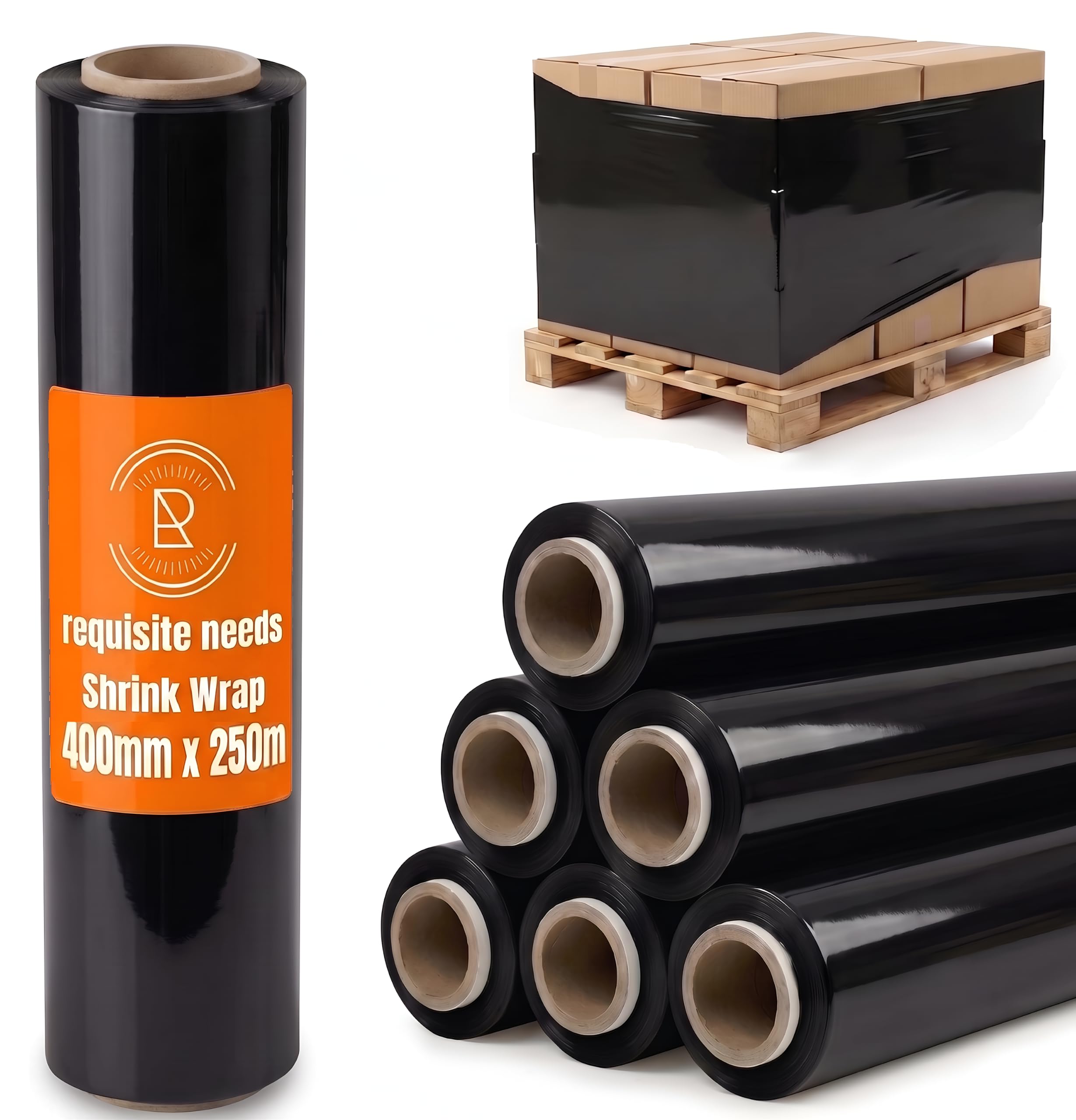 REQUISITE NEEDS Heavy Duty Stretch Film 400mm x 250m – Waterproof & Moisture Pro