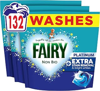 Fairy Non Bio Platinum Washing PODS® Extra Stain Removal 132ct | 3 x 44 Washes